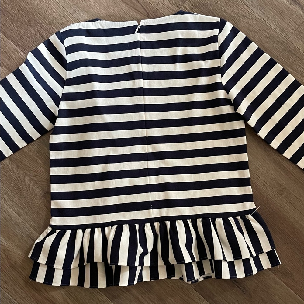 J.Crew Striped Peplum Ruffled Shirt. - Picture 10 of 16